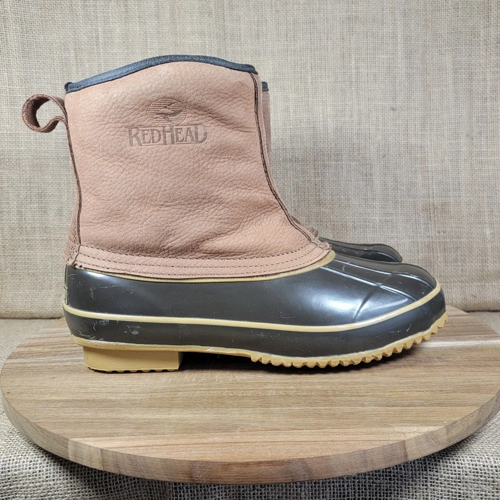 RedHead Thinsulate Duck Boots Brown Leather Rubber Women's Size 9 Insulated‎